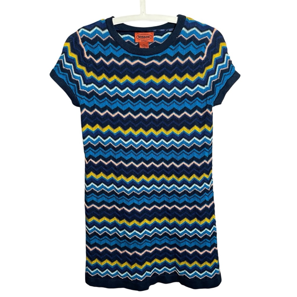 Missoni for Target Navy & Bright Blue Zigzag Knit Mini Dress